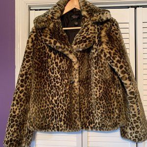 Victoria's Secret leopard faux fur jacket, medium